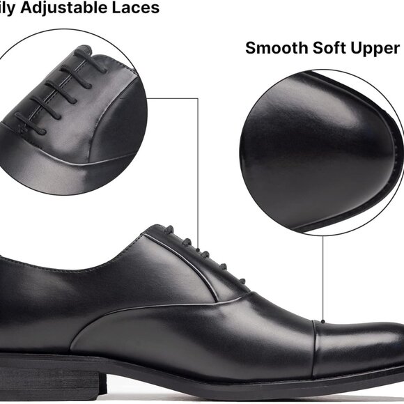 Goor Dress Shoes for Men Classic Modern Formal Cap Toe Oxfords Comfortable Breat - Picture 2 of 6